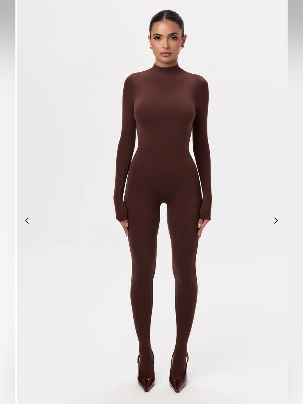 Naked Wardrobe Naked Closed Toe Jumpsuit Chocolate